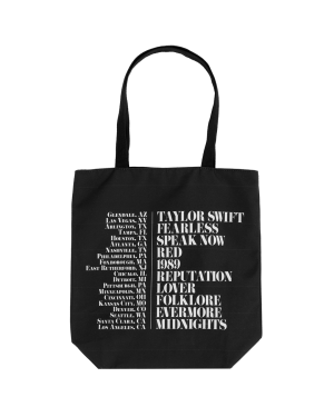 Taylor Swift | The Eras Tour Through LA Black Tote Bag
